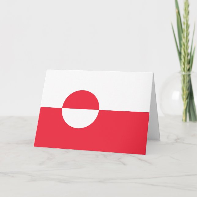 Greenland flag letterpress thank you card (Front)
