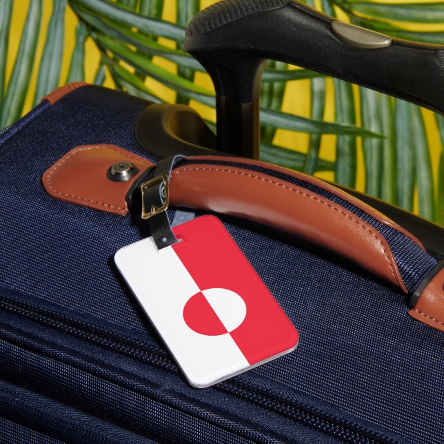 Greenland flag luggage tag (Front Insitu 1)