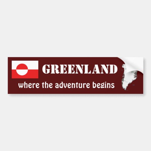 Greenland Flag  Map Bumper Sticker