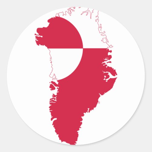 Greenland Flag Map GL Classic Round Sticker