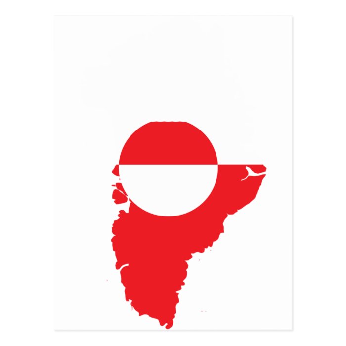 Greenland flag map post cards
