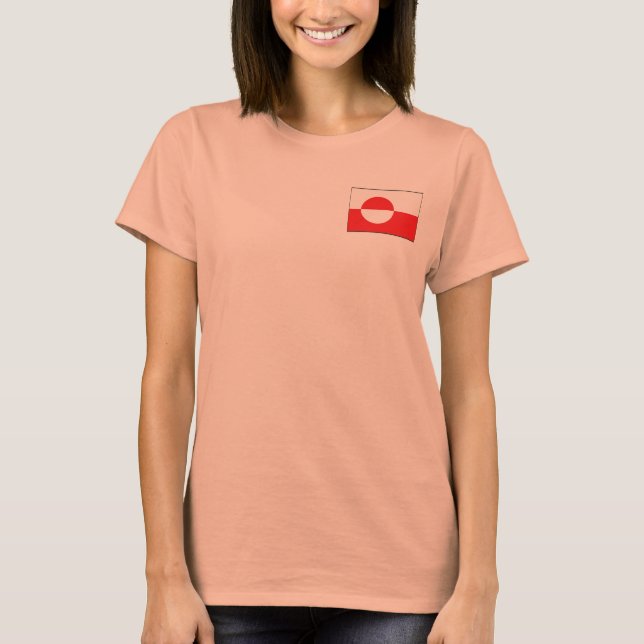 Greenland Flag + Map T-Shirt (Front)