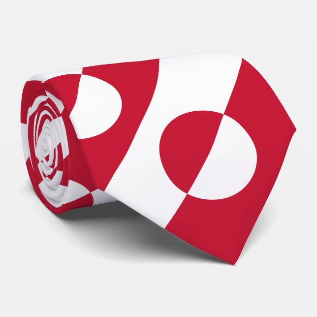 Greenland Flag Neck Tie (Rolled)