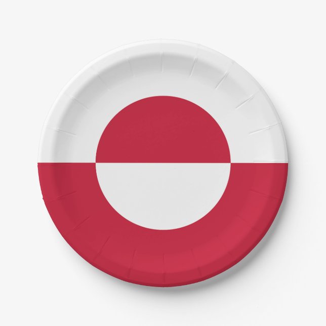Greenland Flag Paper Plates (Front)