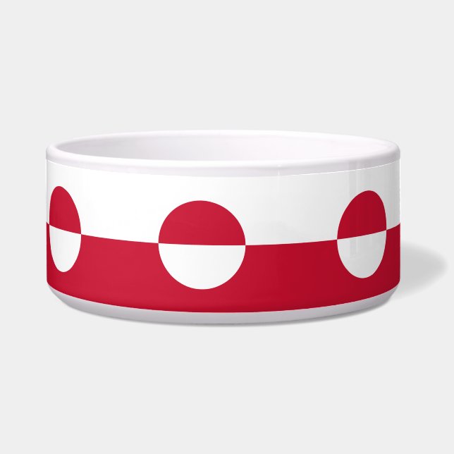 Greenland Flag Pet Bowl (Front)