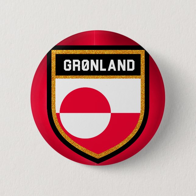 Greenland Flag Pinback Button (Front)