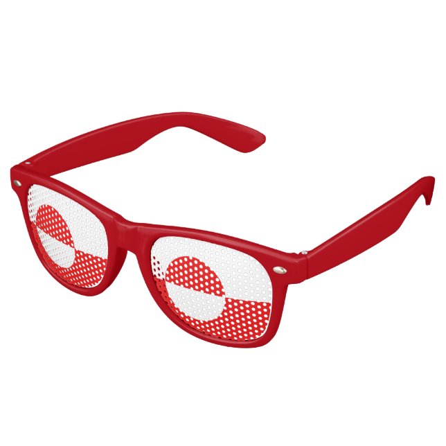 Greenland Flag Retro Sunglasses (Angled)
