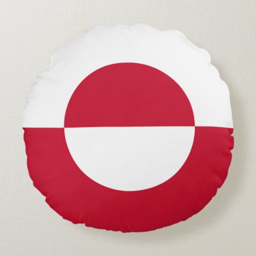 Greenland Flag Round Pillow