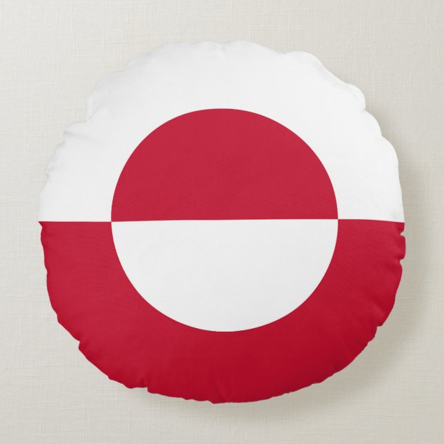 Greenland Flag Round Pillow (Front)