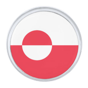 Greenland flag silver finish lapel pin
