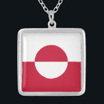 Greenland Flag Silver Plated Necklace<br><div class="desc">Patriotic flag of Greenland.</div>