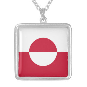 Greenland Flag Silver Plated Necklace