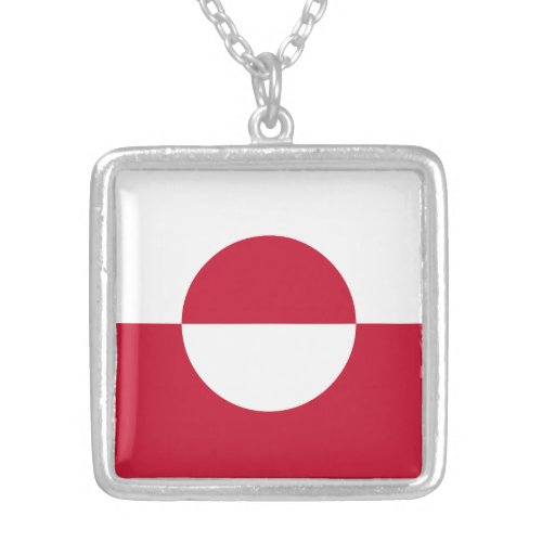 Greenland Flag Silver Plated Necklace