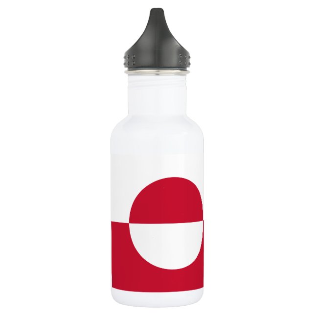 Greenland Flag Stainless Steel Water Bottle (Left)