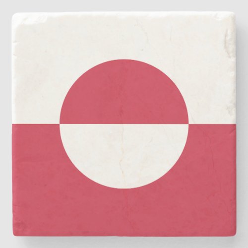 Greenland Flag Stone Coaster