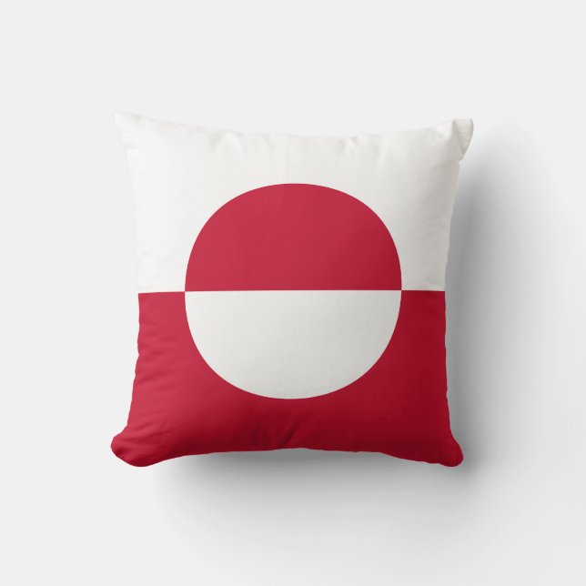 Greenland Flag Throw Pillow (Front)