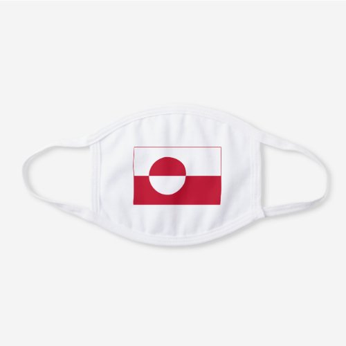 Greenland Flag White Cotton Face Mask