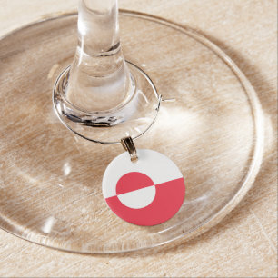 Greenland flag wine charm