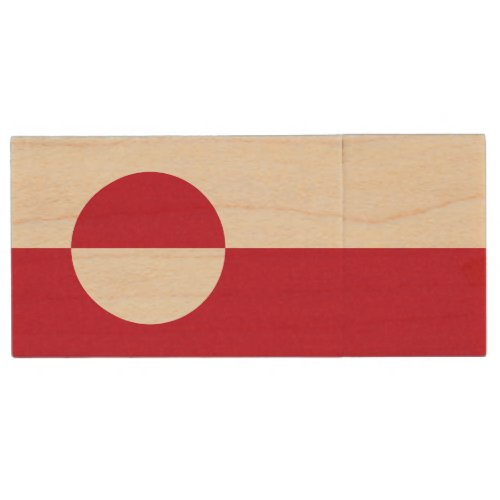 Greenland Flag Wood Flash Drive
