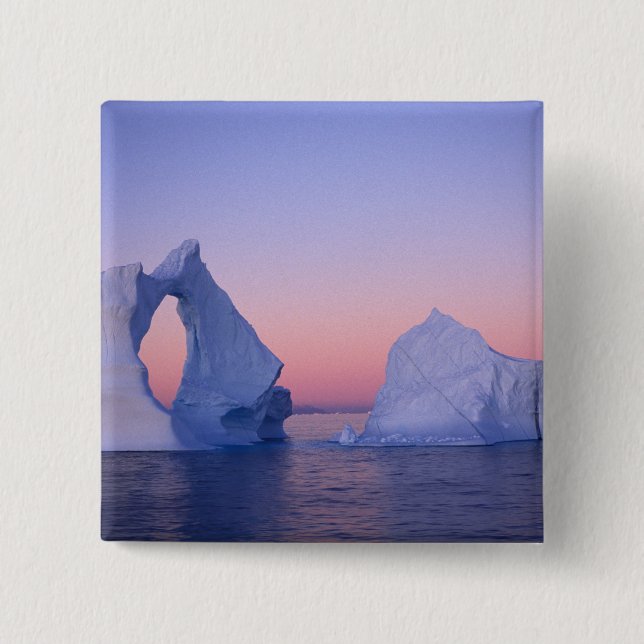 Greenland, Iceberg at sunset. Button (Front)