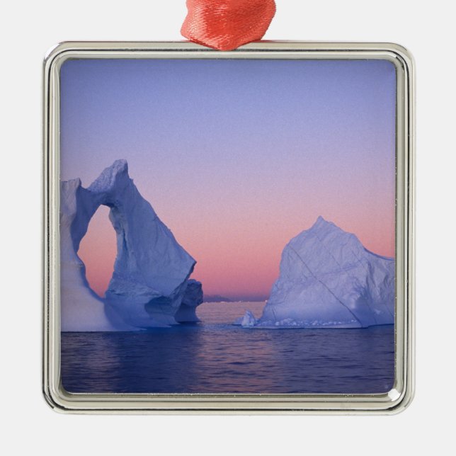 Greenland, Iceberg at sunset. Metal Ornament (Front)
