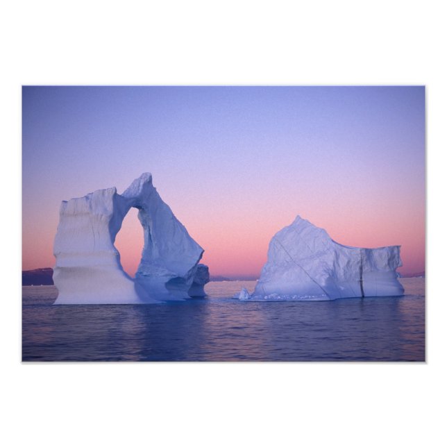 Greenland, Iceberg at sunset. Photo Print (Front)