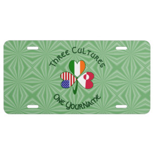 Greenland Ireland USA Shamrock Personalized Text License Plate