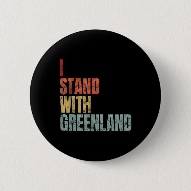 Greenland Lovers I Stand With Greenland  Button (Front)