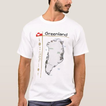 Greenland Map   Flag   Title T-Shirt