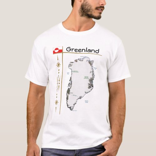 Greenland Map  Flag  Title T_Shirt