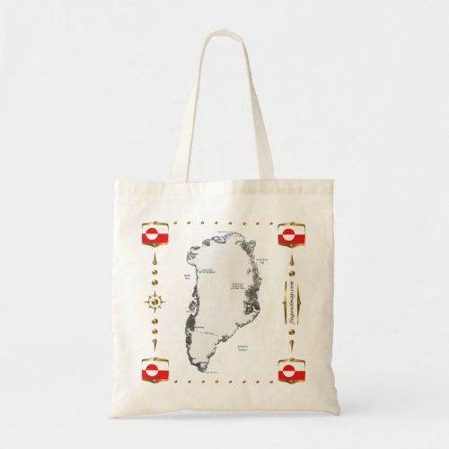 Greenland Map  Flags Bag