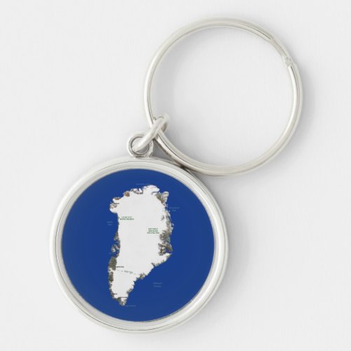 Greenland Map Keychain