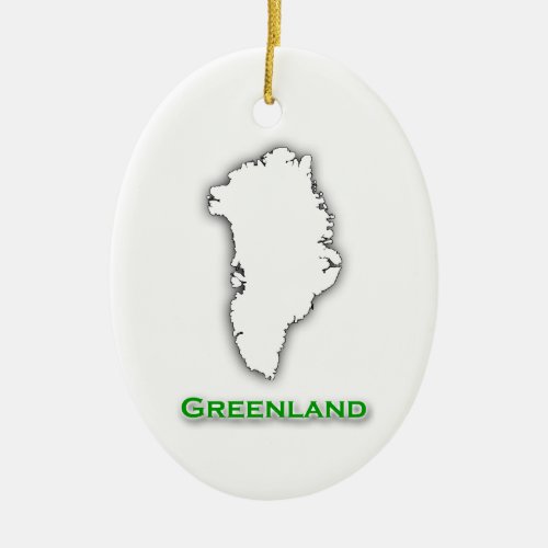 Greenland Map Logo Ceramic Ornament