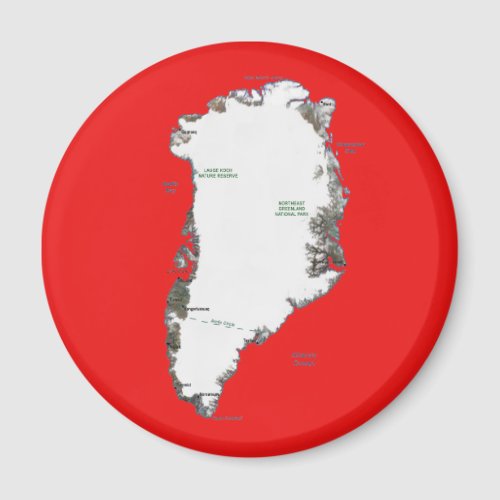 Greenland Map Magnet