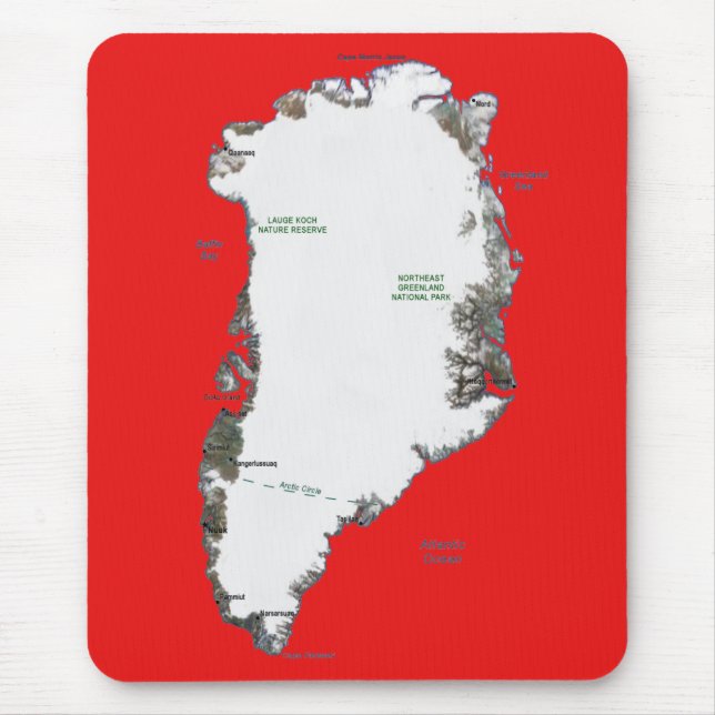 Greenland Map Mousepad (Front)