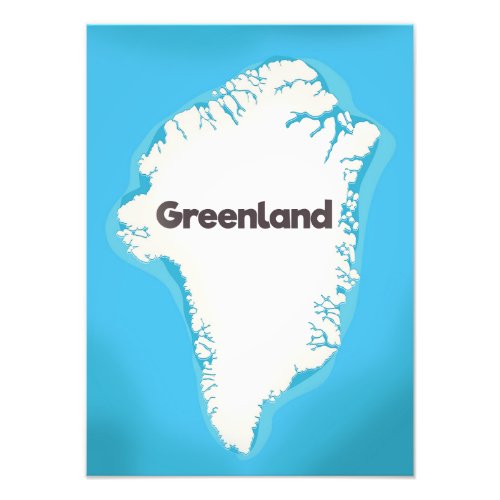 Greenland map photo print