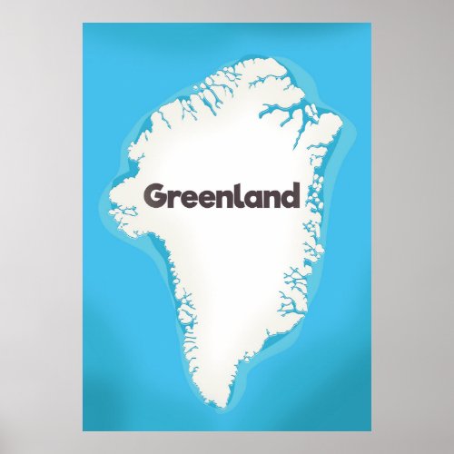 Greenland map poster