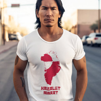 Greenland Map Red White Flag Kalaallit Nunaat T-Shirt
