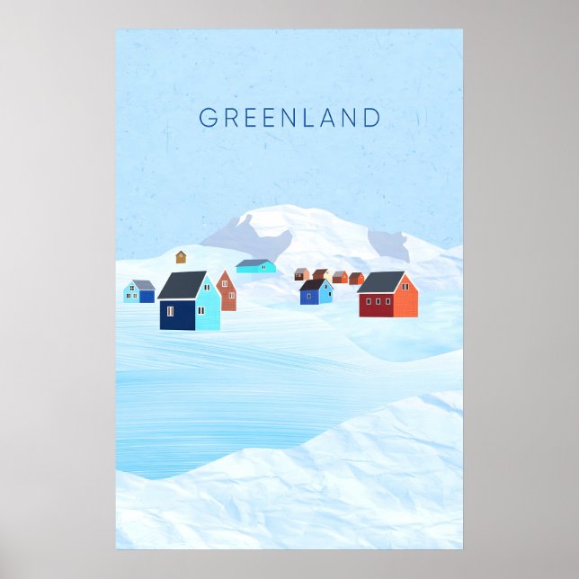 Greenland Minimal Travel Poster (Front)