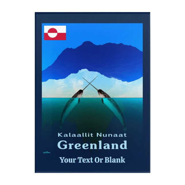 Greenland - Narwhal Acrylic Print (Front)