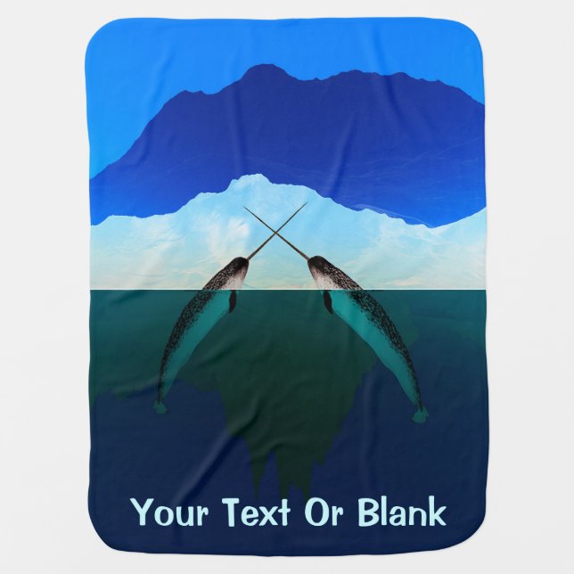 Greenland - Narwhal Baby Blanket (Front)