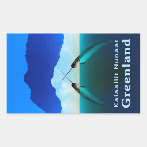 Greenland _ Narwhal Rectangular Sticker