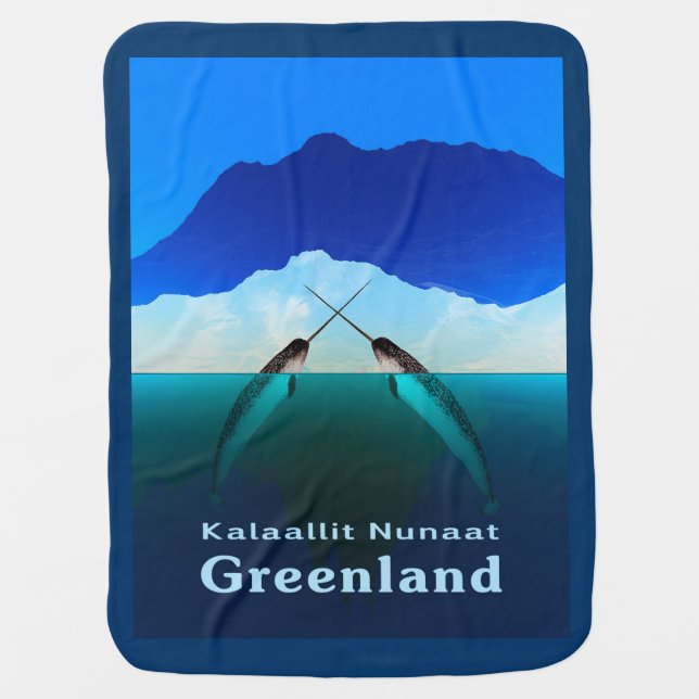 Greenland - Narwhal Stroller Blanket (Front)