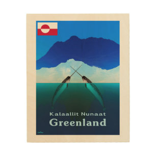 Greenland - Narwhal Wood Wall Art