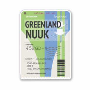 Greenland Nuuk travel ticket Sticker