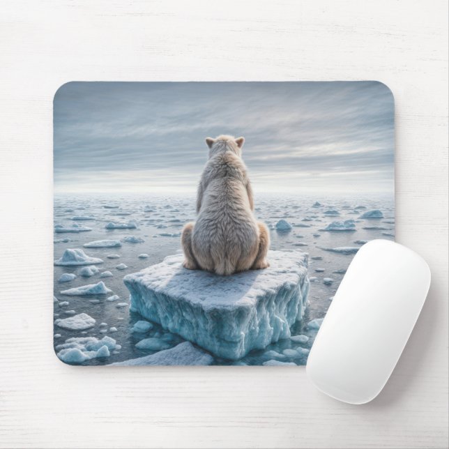 Greenland Polar Bear Mouse Pad (With Mouse)