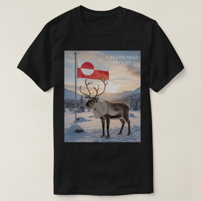 GREENLAND Proud and Free T-Shirt (Design Front)