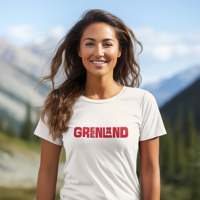 Greenland Red Typography Kalaallit Nunaat T-Shirt (Creator Uploaded)