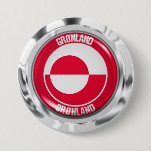 Greenland Round Emblem Button