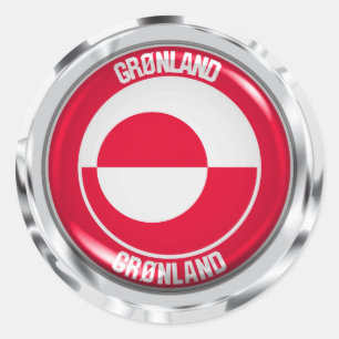 Greenland Round Emblem Classic Round Sticker